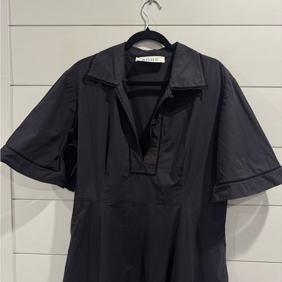 Rohe black ladder embroidered poplin midi dress - Picture 6 of 9